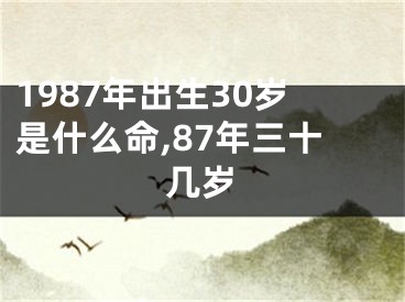 1987年出生30岁是什么命,87年三十几岁