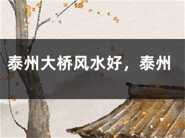 泰州大桥风水好，泰州