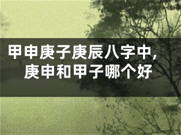 甲申庚子庚辰八字中,庚申和甲子哪个好