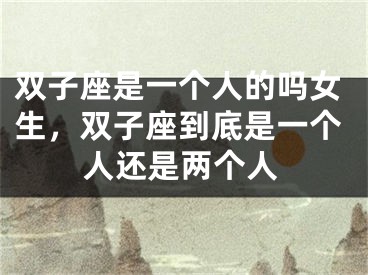 双子座是一个人的吗女生，双子座到底是一个人还是两个人