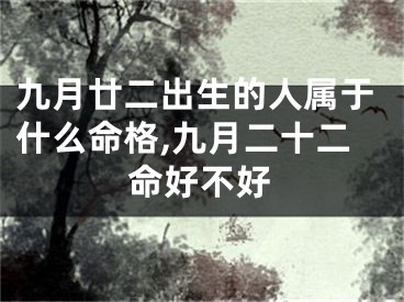 九月廿二出生的人属于什么命格,九月二十二命好不好