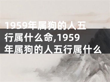 1959年属狗的人五行属什么命,1959年属狗的人五行属什么