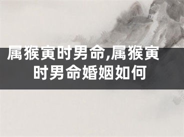 属猴寅时男命,属猴寅时男命婚姻如何
