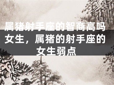 属猪射手座的智商高吗女生，属猪的射手座的女生弱点
