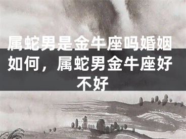 属蛇男是金牛座吗婚姻如何，属蛇男金牛座好不好
