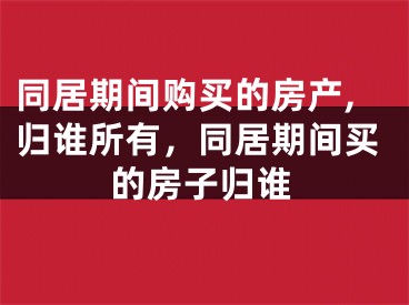同居期间购买的房产,归谁所有，同居期间买的房子归谁