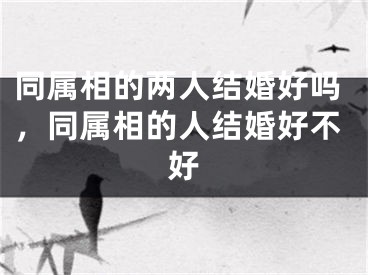 同属相的两人结婚好吗，同属相的人结婚好不好