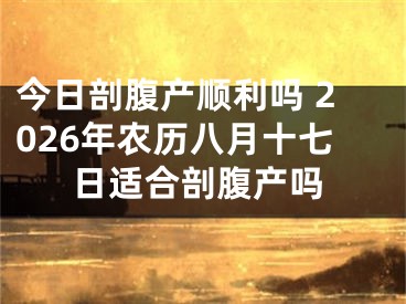 今日剖腹产顺利吗 2026年农历八月十七日适合剖腹产吗