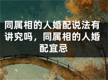 同属相的人婚配说法有讲究吗,同属相的人婚配宜忌