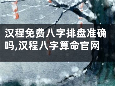 汉程免费八字排盘准确吗,汉程八字算命官网