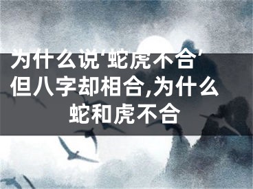 为什么说‘蛇虎不合’但八字却相合,为什么蛇和虎不合