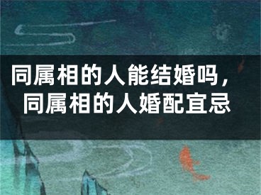 同属相的人能结婚吗,同属相的人婚配宜忌