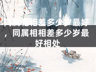 同属相相差多少岁最好,同属相相差多少岁最好相处