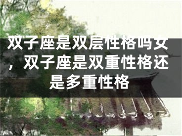 双子座是双层性格吗女，双子座是双重性格还是多重性格