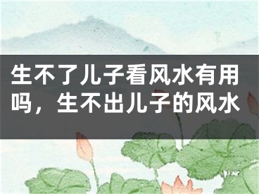 生不了儿子看风水有用吗，生不出儿子的风水