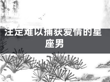 注定难以捕获爱情的星座男