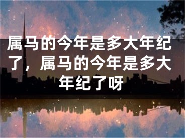 属马的今年是多大年纪了，属马的今年是多大年纪了呀