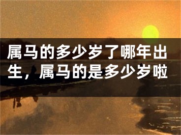 属马的多少岁了哪年出生,属马的是多少岁啦