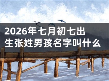 2026年七月初七出生张姓男孩名字叫什么