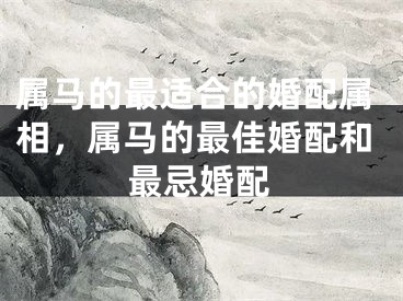 属马的最适合的婚配属相，属马的最佳婚配和最忌婚配