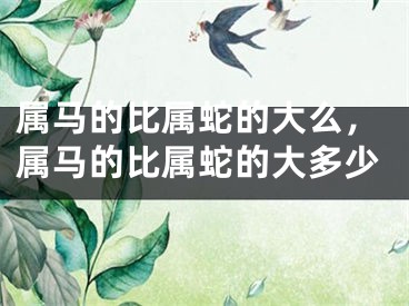 属马的比属蛇的大么,属马的比属蛇的大多少