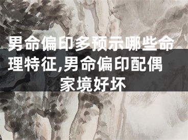 男命偏印多预示哪些命理特征,男命偏印配偶家境好坏