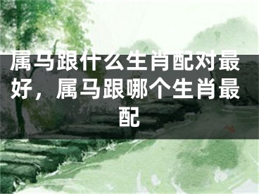 属马跟什么生肖配对最好,属马跟哪个生肖最配