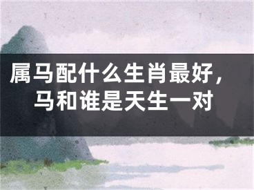 属马配什么生肖最好，马和谁是天生一对