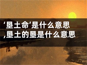 ‘垦土命’是什么意思,垦土的垦是什么意思