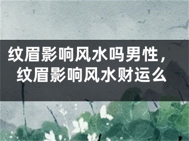 纹眉影响风水吗男性，纹眉影响风水财运么