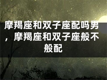 摩羯座和双子座配吗男,摩羯座和双子座般不般配