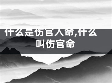 什么是伤官入命,什么叫伤官命