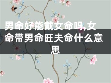 男命好能戴女命吗,女命带男命旺夫命什么意思