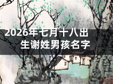 2026年七月十八出生谢姓男孩名字