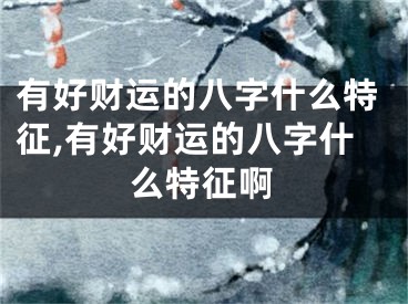 有好财运的八字什么特征,有好财运的八字什么特征啊