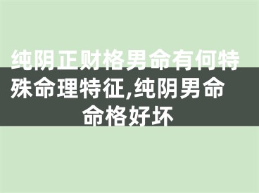 纯阴正财格男命有何特殊命理特征,纯阴男命命格好坏