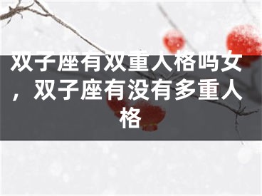 双子座有双重人格吗女，双子座有没有多重人格