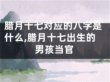 腊月十七对应的八字是什么,腊月十七出生的男孩当官