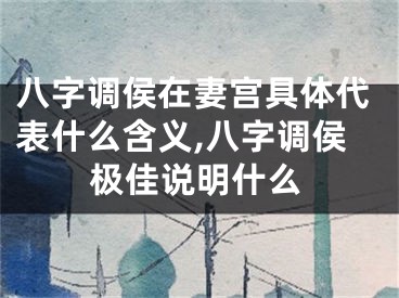 八字调侯在妻宫具体代表什么含义,八字调侯极佳说明什么