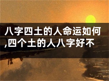 八字四土的人命运如何,四个土的人八字好不