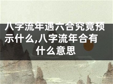 八字流年遇六合究竟预示什么,八字流年合有什么意思