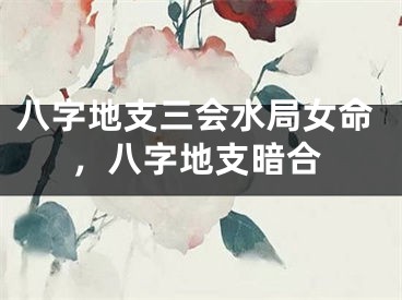 八字地支三会水局女命，八字地支暗合