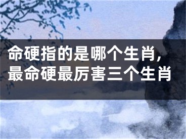 命硬指的是哪个生肖,最命硬最厉害三个生肖