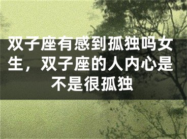 双子座有感到孤独吗女生，双子座的人内心是不是很孤独
