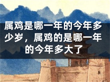属鸡是哪一年的今年多少岁,属鸡的是哪一年的今年多大了