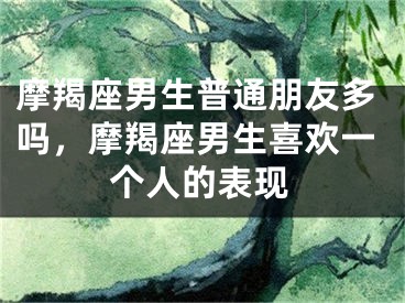 摩羯座男生普通朋友多吗,摩羯座男生喜欢一个人的表现
