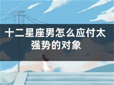 十二星座男怎么应付太强势的对象