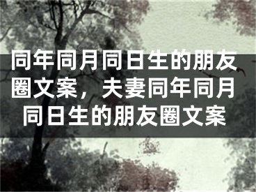 同年同月同日生的朋友圈文案，夫妻同年同月同日生的朋友圈文案