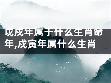 戉戍年属于什么生肖命年,戍寅年属什么生肖