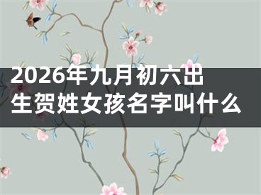 2026年九月初六出生贺姓女孩名字叫什么